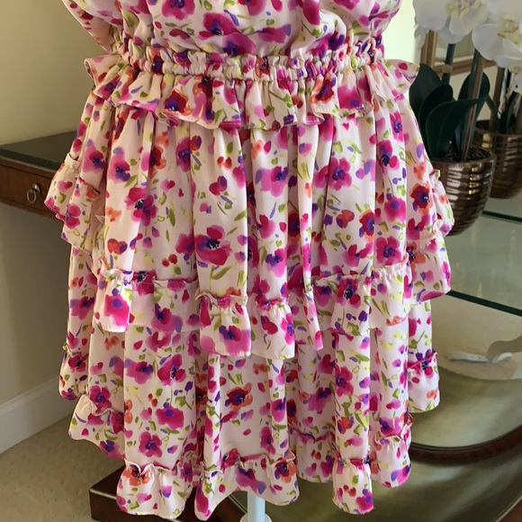 MISA Los Angeles Eliana floral tiered dress, sz M - Picture 14 of 16